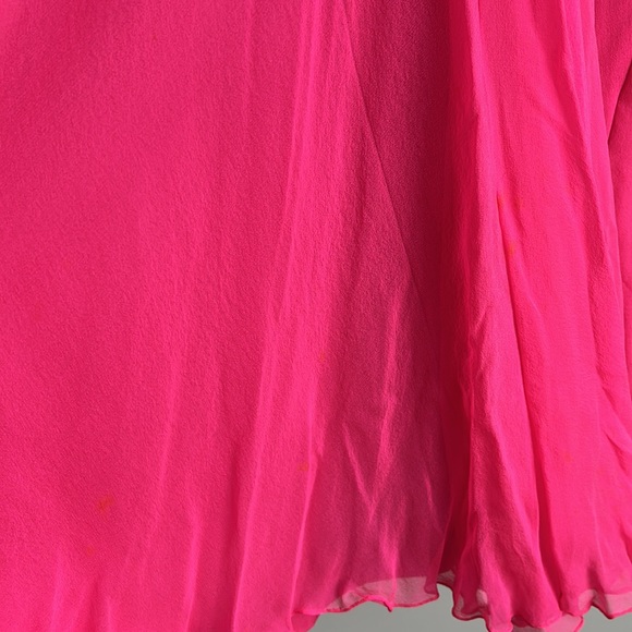 Vintage 1930s shocking pink chiffon cocktail dress. Handmade/couture. Size XS - Picture 6 of 15